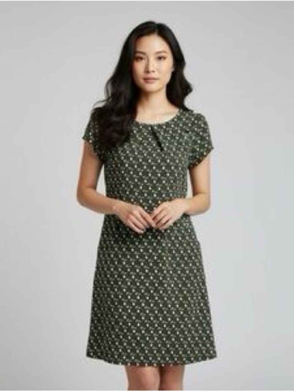 Wardrobe, olive green corduroy mini dress with pockets size medium cottage core